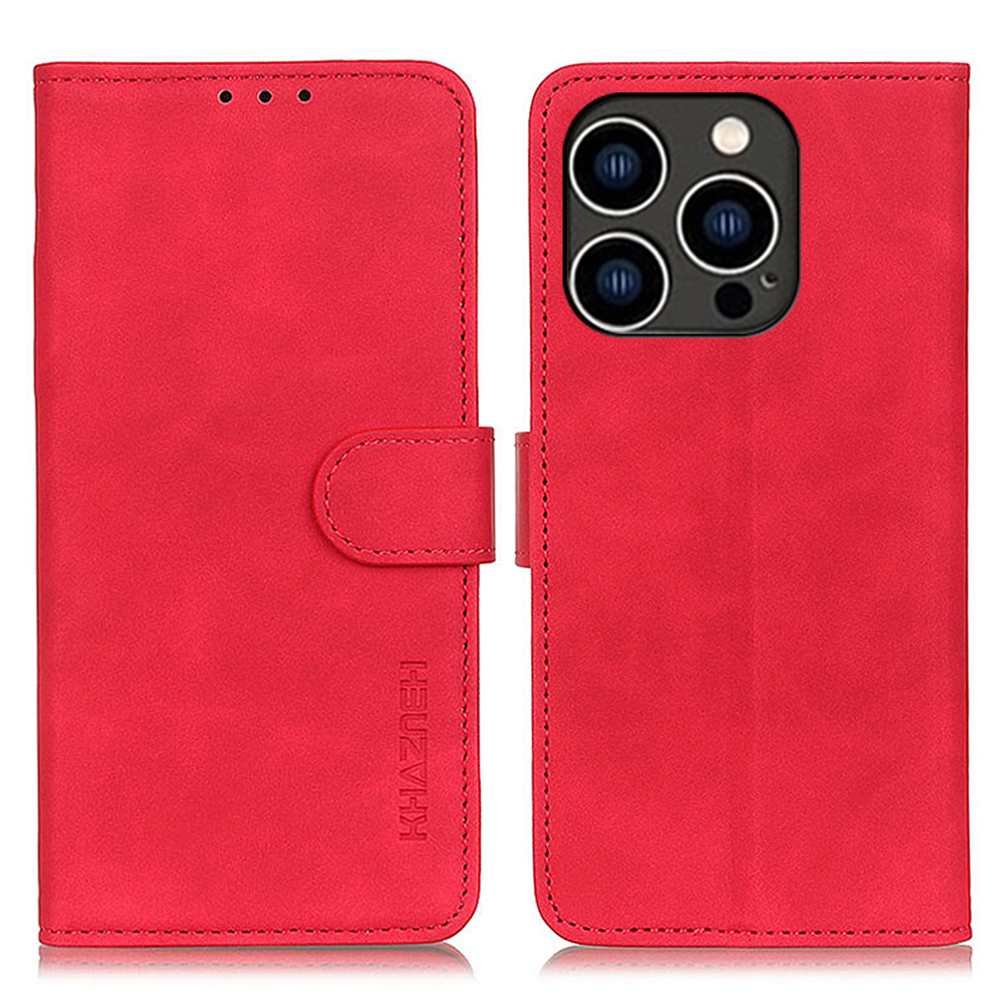 

Khazneh Für Iphone 15 Pro Max Retro PU Leder Phone Hülle Schocksicherheit Wallet Stand Cover - Rot, iPhone 15 Pro Max