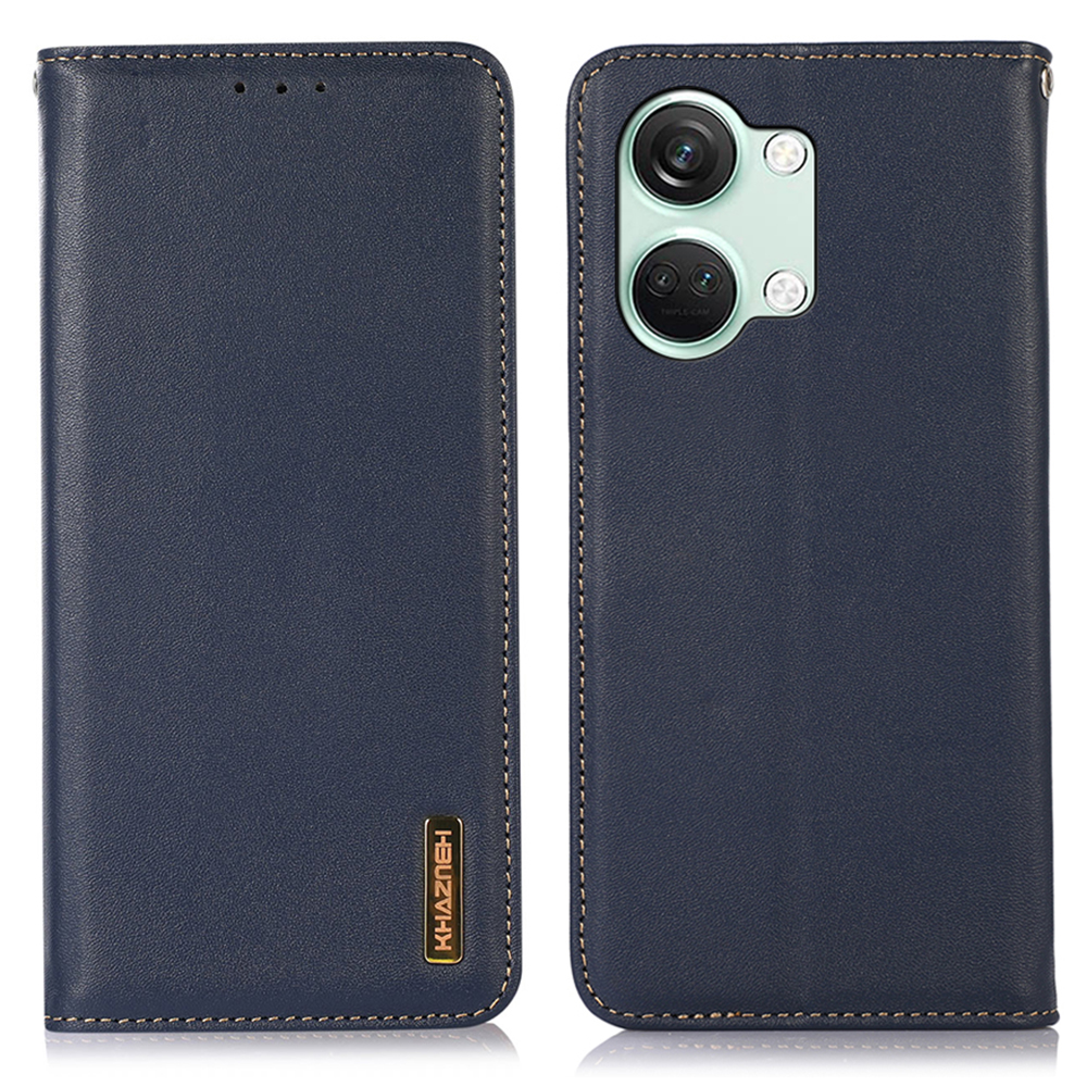 

Khazneh Für OnePlus Nord 3 5g / Ace 2V RFID Blockieren Echter Kuh Leder Brieftaschenhülle Telefonständer Cover - Dunkelblau, OnePlus Nord 3 5G