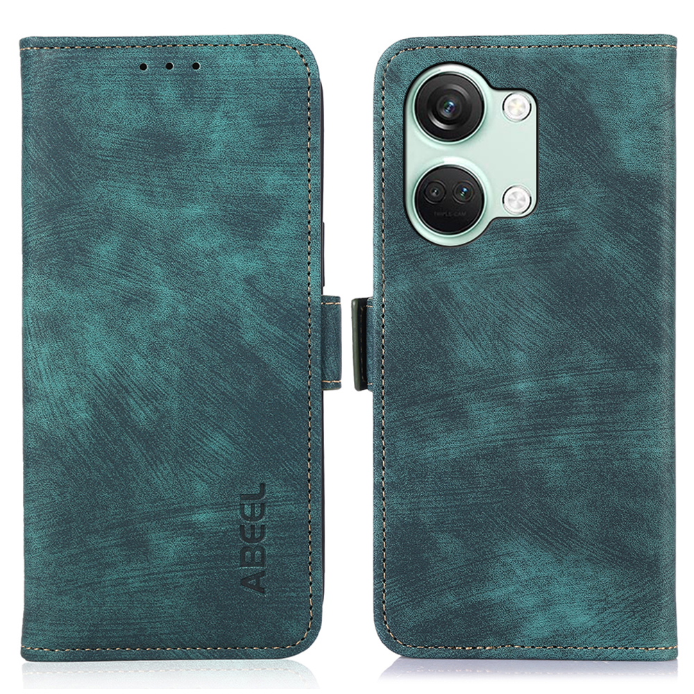 

Abel Für OnePlus Nord 3 5g / Ace 2V Retro Wallet Schockdelie -telefonabdeckung PU Lederstand Hülle - Grün, OnePlus Nord 3 5G