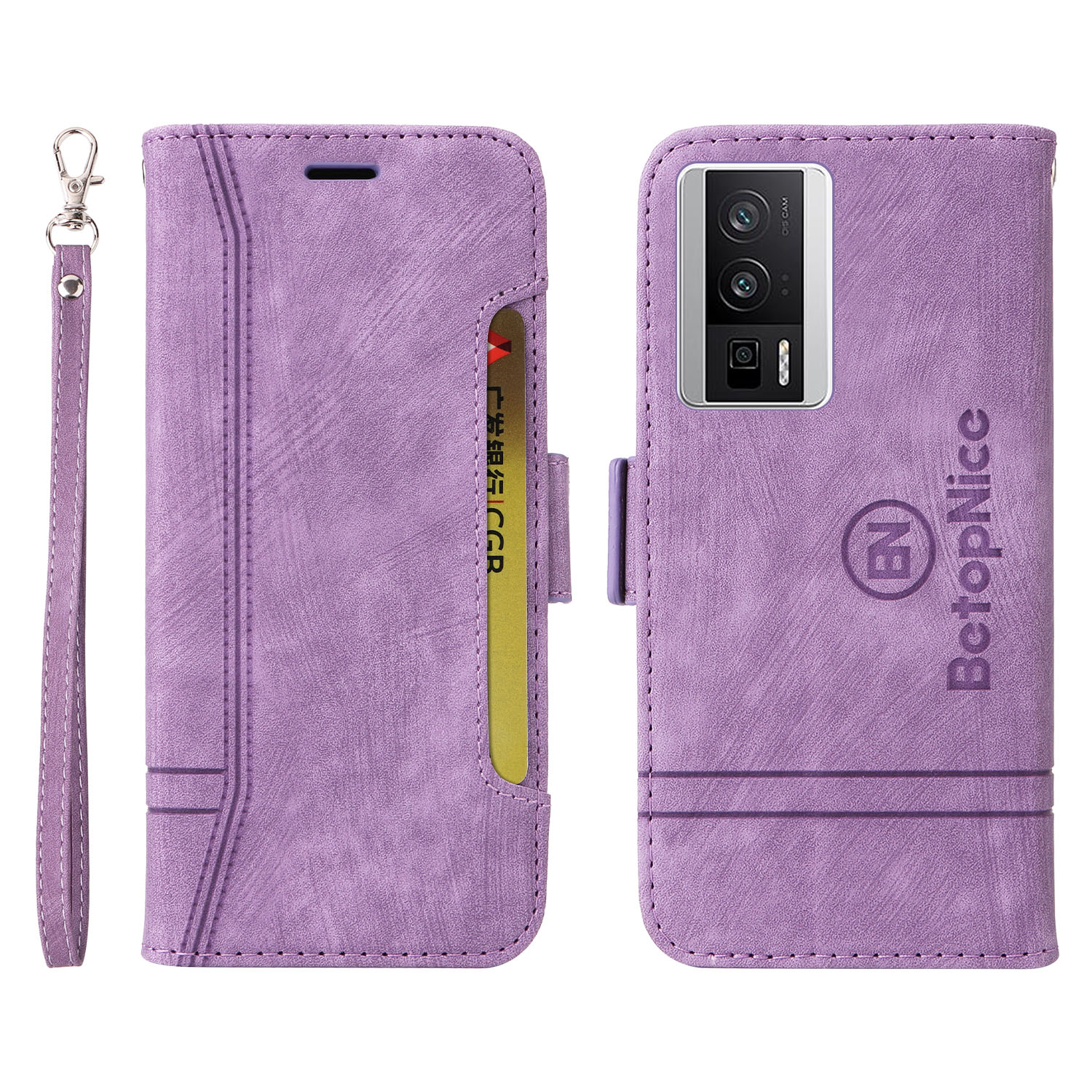 

Betopnice 001 Für Xiaomi Redmi K60 5G / K60 Pro 5g / Poco F5 Pro 5G PU Leder -telefonabdeckung Schockdicht - Lila, Xiaomi Redmi K60 5G