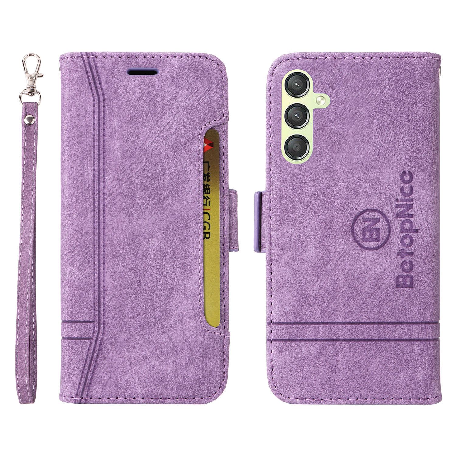 

Betopnice 001 Für Samsung Galaxy A24 4G Phone Wallet Stand Hülle Gedruckte Leitung PU Lederabdeckung - Lila, Galaxy A24 4G