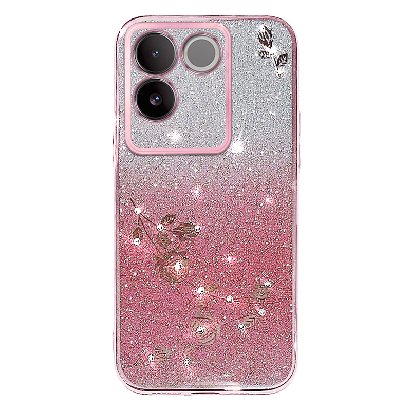 

Strassblütenhilfeabdeckung Für Vivo S17e 5g, Gradient Glitter Drop-proof Tpu-hülle - Roségold, vivo S17e 5G