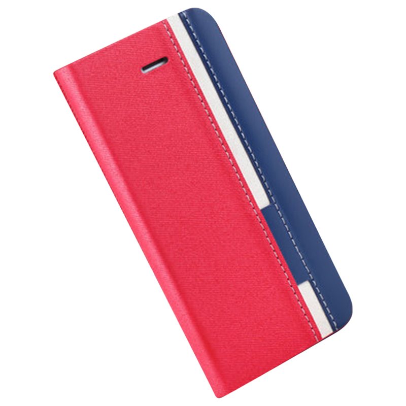 

Für Doogee X98 / X98 Pro PU Leder Telefon Hülle Kartenschlitzständer Farbspleißabdeckung - Rot, Doogee X98