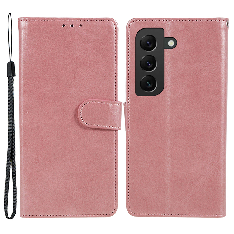

Für Samsung Galaxy S22 5G Wallet PU Leder -telefonhülle Wälte Texturstand Schutzabdeckung - Roségold, Galaxy S22 5G