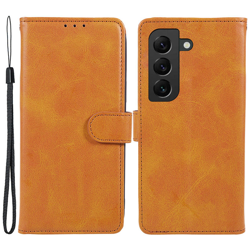 

Für Samsung Galaxy S23+ Kalbstextur PU Leder -hülle Schockdelefonabdeckung Mit Brieftaschenstand - Khaki, Galaxy S23+