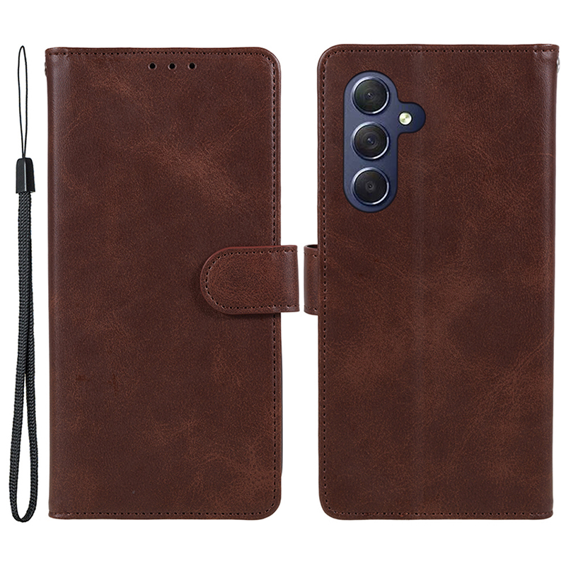 

Für Samsung Galaxy M54 5G / F54 5G Wallet Ständer Telefonabdeckung PU Leder -kalb Textur Schutzhülle - Braun, Galaxy M54 5G