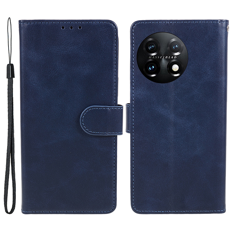 

Kalbstextur Brieftasche Stand Phone Hülle Für OnePlus 11 5g, PU Leder + TPU -telefonabdeckung - Blau, OnePlus 11 5G