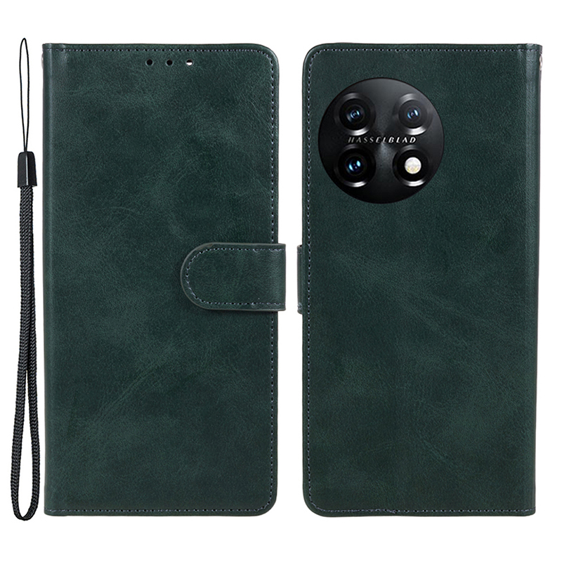 

Kalbstextur Brieftasche Stand Phone Hülle Für OnePlus 11 5g, PU Leder + TPU -telefonabdeckung - Mitternacht Grün, OnePlus 11 5G