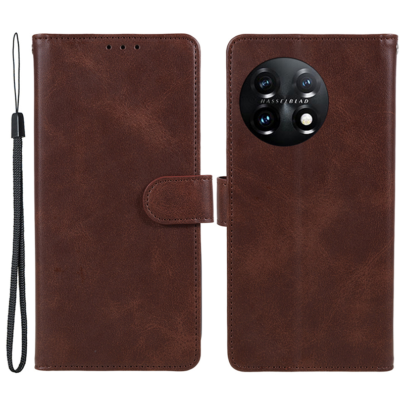 

Kalbstextur Brieftasche Stand Phone Hülle Für OnePlus 11 5g, PU Leder + TPU -telefonabdeckung - Braun, OnePlus 11 5G