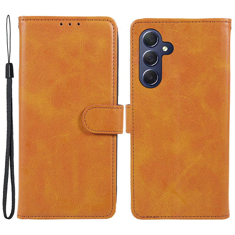 

Für Samsung Galaxy A24 5G / 4G Wallet Stand Leder Telefon Hülle Wade Textur Vollschutz Telefonabdeckung - Khaki, Galaxy A24 4G