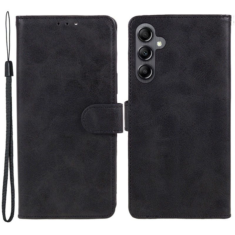

Für Samsung Galaxy A14 5G / 4G Telefonledergehäuse Waldstruktur Brieftasche Ständer Mobiltelefonabdeckung - Schwarz, Galaxy A14 5G