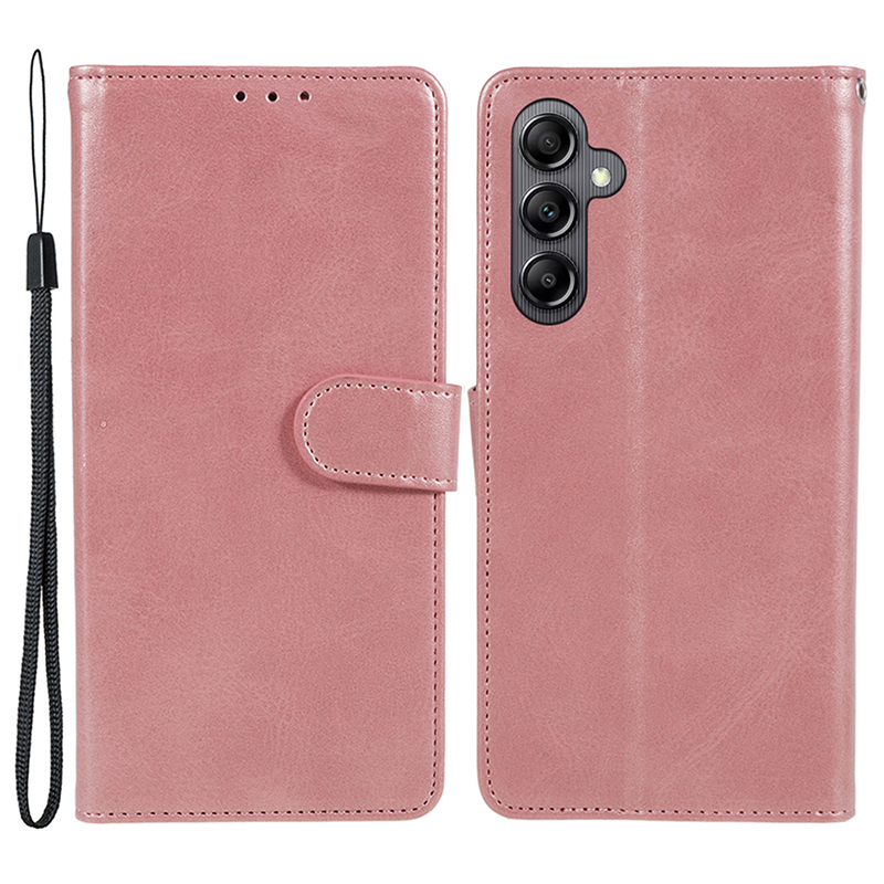 

Für Samsung Galaxy A14 5G / 4G Telefonledergehäuse Waldstruktur Brieftasche Ständer Mobiltelefonabdeckung - Roségold, Galaxy A14 5G