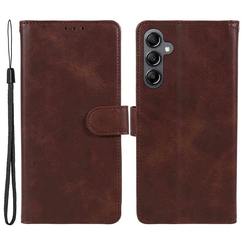 

Für Samsung Galaxy A14 5G / 4G Telefonledergehäuse Waldstruktur Brieftasche Ständer Mobiltelefonabdeckung - Braun, Galaxy A14 5G