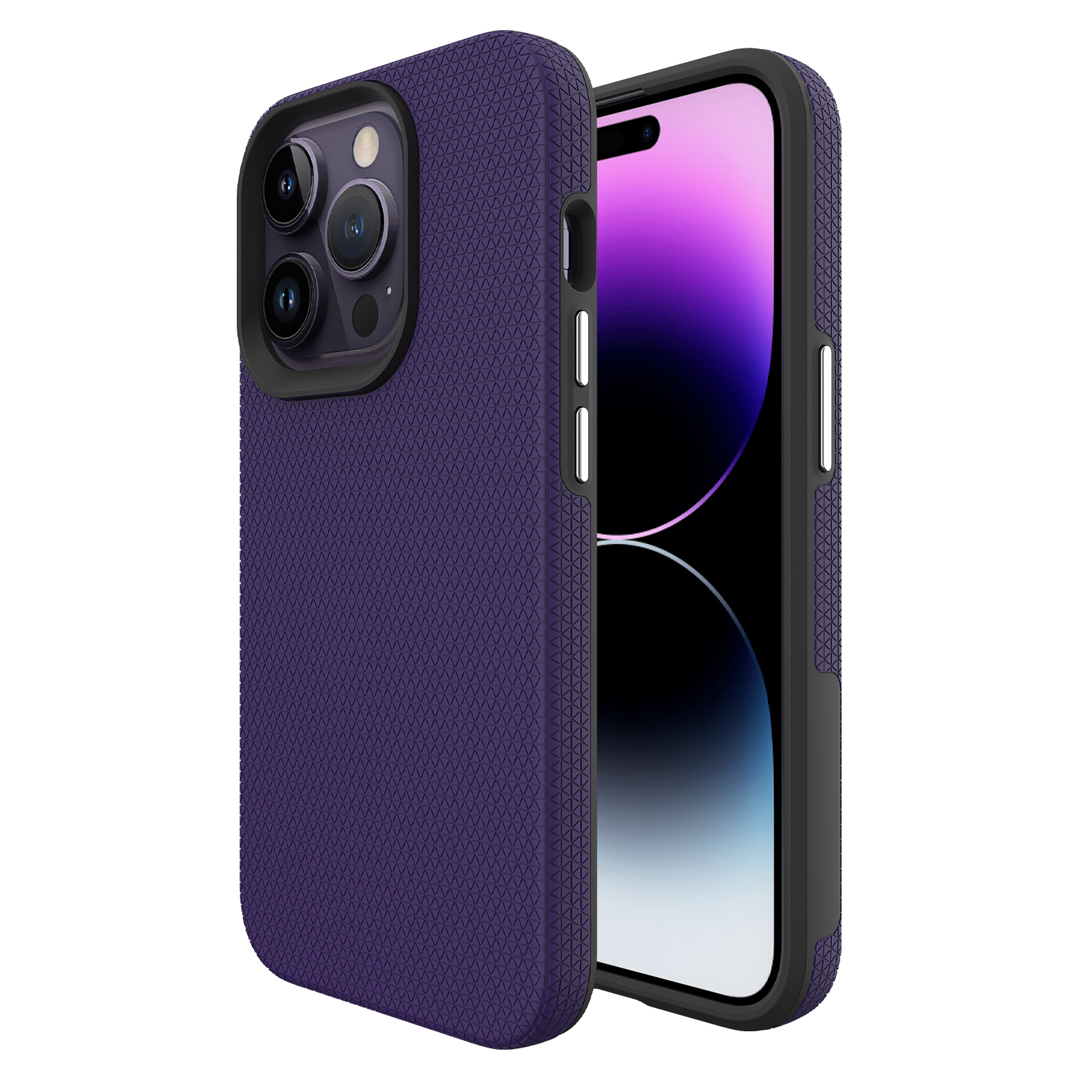 

Tpu+pc-telefonhülle Für Iphone 15 Pro, Vier-ecke Drop-proof-telefon Zurück - Lila, iPhone 15 Pro