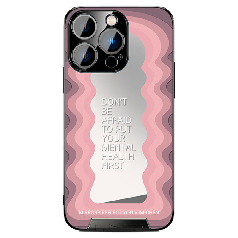 

Im-chen-telefonhülle Für Iphone 14 Pro Max, Inspirierende Wort Mirror TPU+PC Cover Mit Pull-out-kickstand - Rosa, iPhone 14 Pro Max