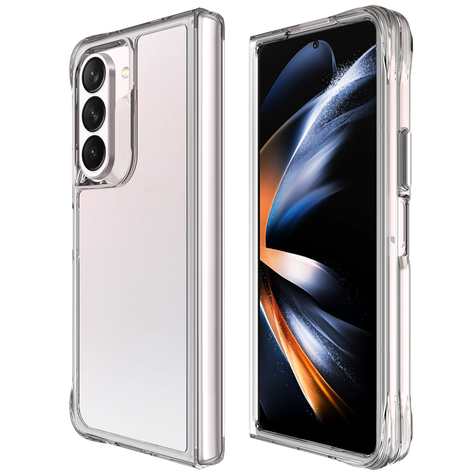 

Anti-dro-drop-klare-telefonkoffer Für Samsung Galaxy Z Fold5 5g, Pc+tpu-telefonabdeckung Mit Elektroplattenknopf, Galaxy Z Fold5 5G