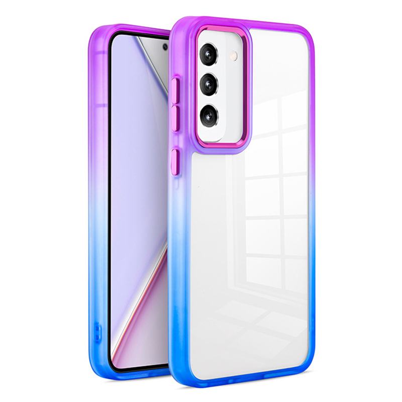 

Für Samsung Galaxy S23 TPU+PC Anti-drogen-telefonkoffer-gradienten Transparenter Rückzugabdeckung - Lila+dunkelblau, Galaxy S23