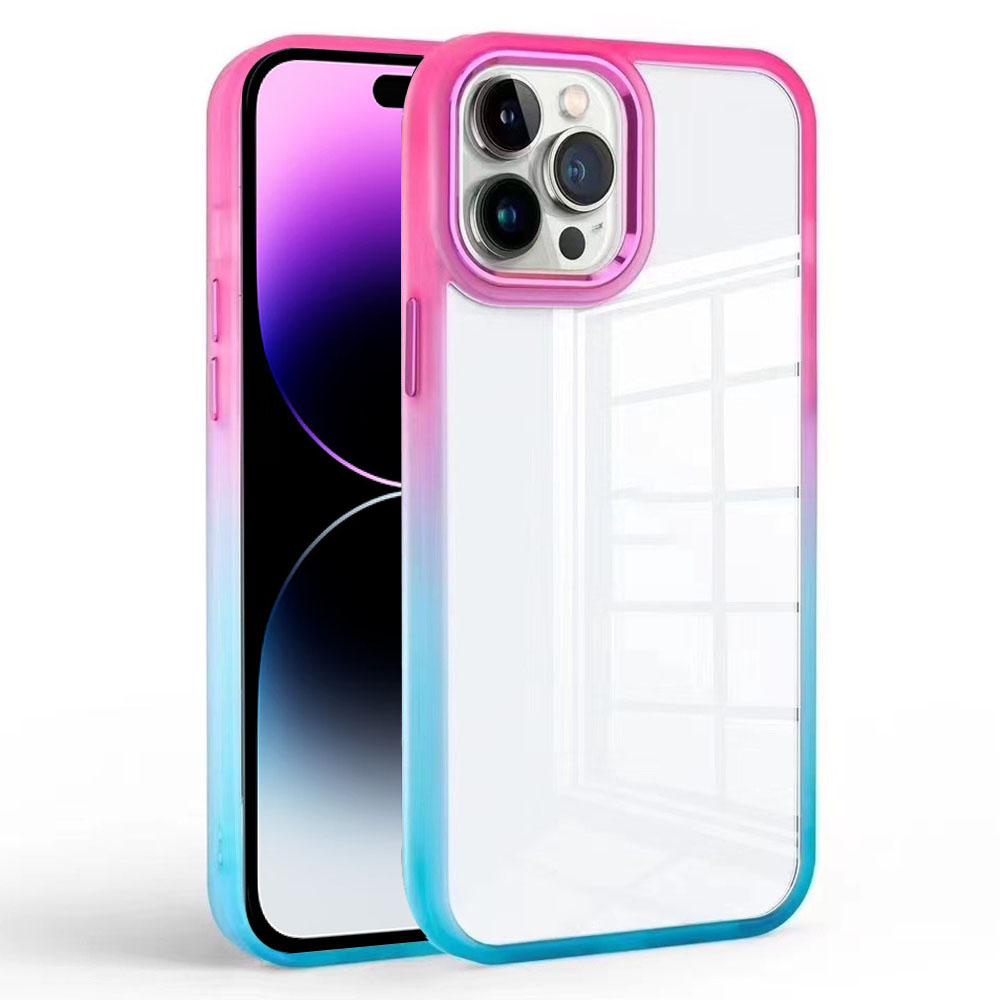 

Für Das Iphone 14 Pro Max-gradient TPU+PC Back Case Clear Anti-kratzer-telefonabdeckung - Rose+hellblau, iPhone 14 Pro Max