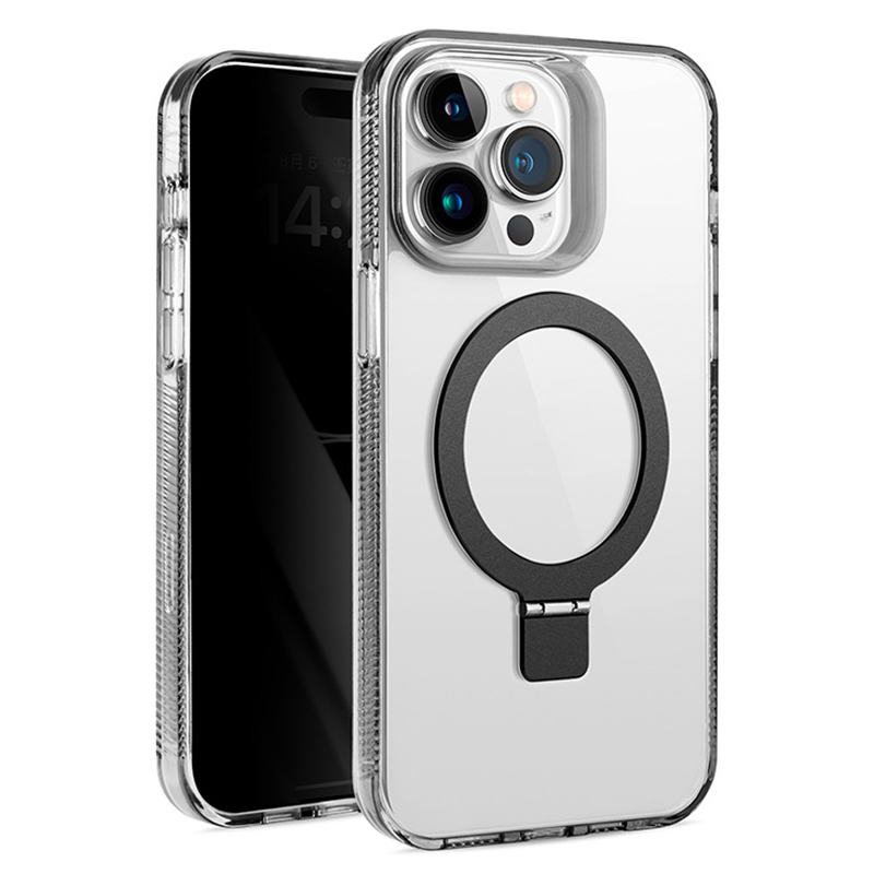 

BulkSourcing Für Iphone 14 Pro Max Crystal Clear TPU+PC Case Anti-Drop Magnetic Slim Phone Cover Mit Kickstand (MOQ: 10) - Schwarz, iPhone 14 Pro Max