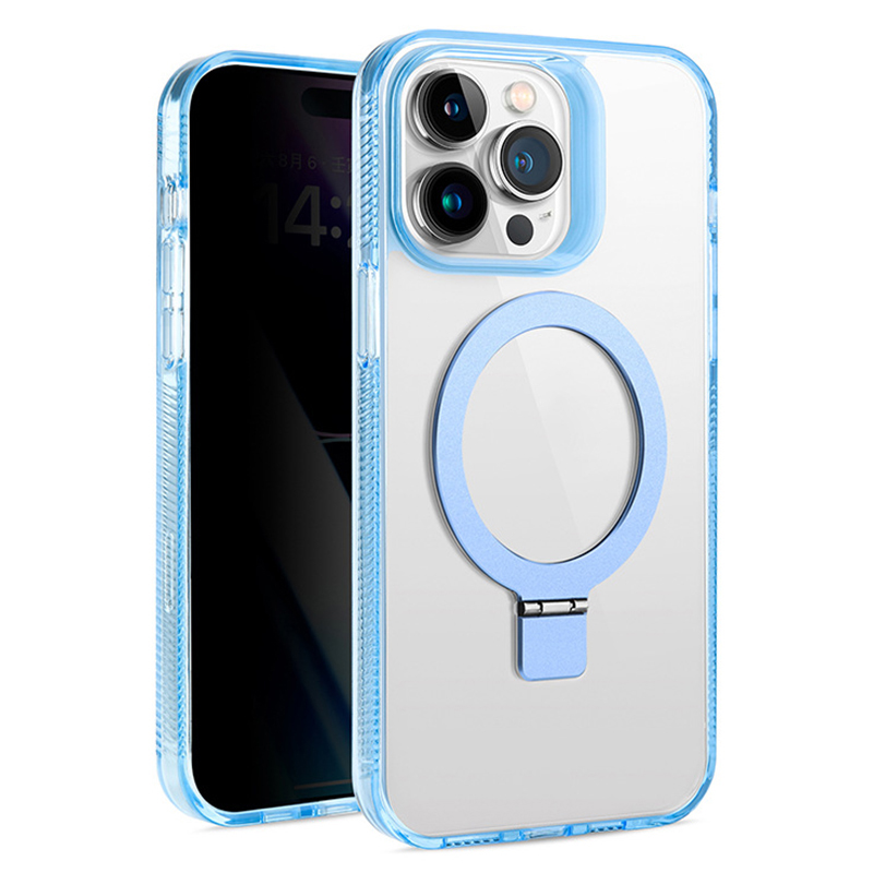 

BulkSourcing Für Iphone 14 Pro Max Crystal Clear TPU+PC Case Anti-Drop Magnetic Slim Phone Cover Mit Kickstand (MOQ: 10) - Blau, iPhone 14 Pro Max