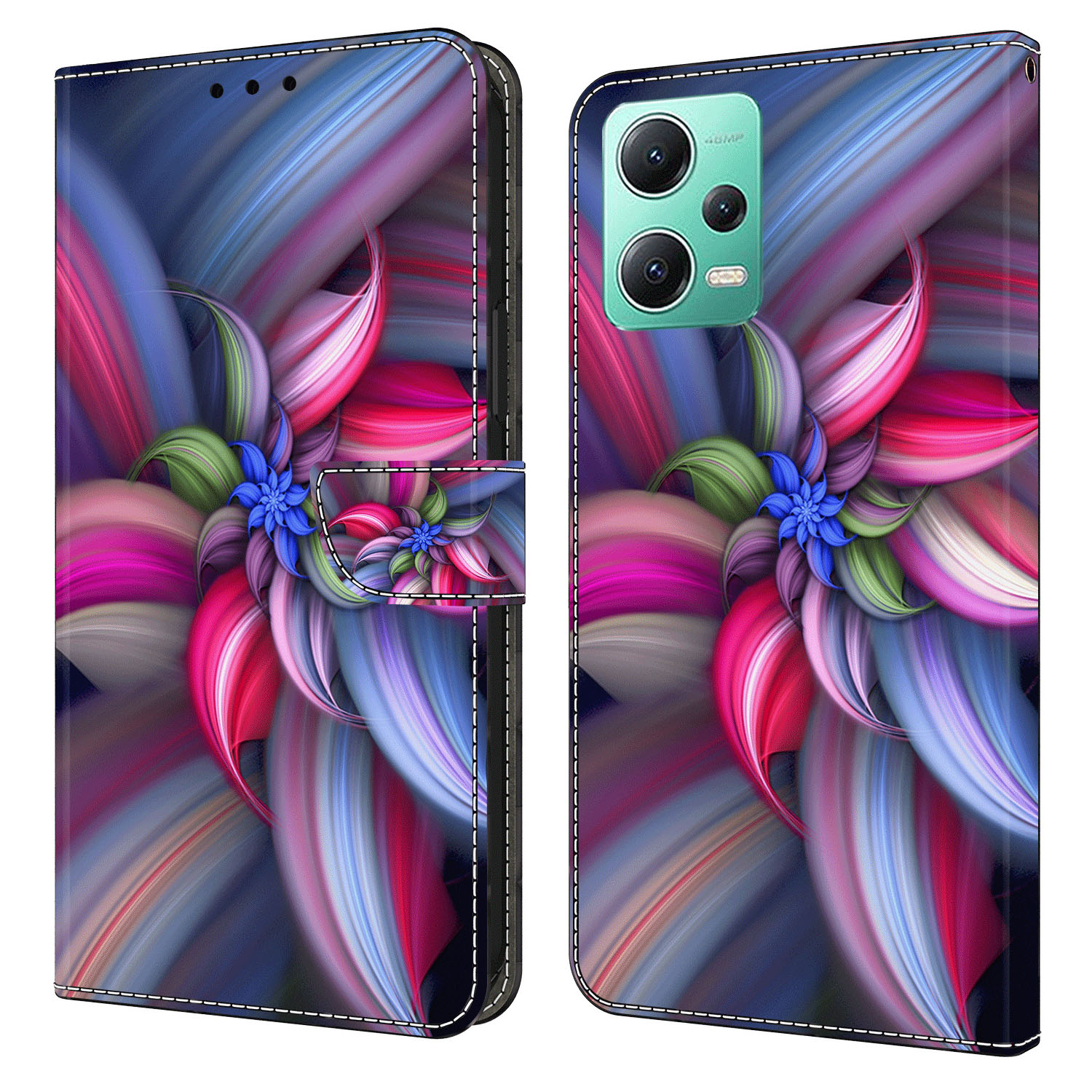 

Telefonkoffer Für Xiaomi Redmi Note 12 5G (China) /(indien) /(global) / Poco X5 5g, PU Leder 3D Muster Ständer Flip Wallet Wallet - Farbenfrohe Blumen, Xiaomi Redmi Note 12 5G (China)