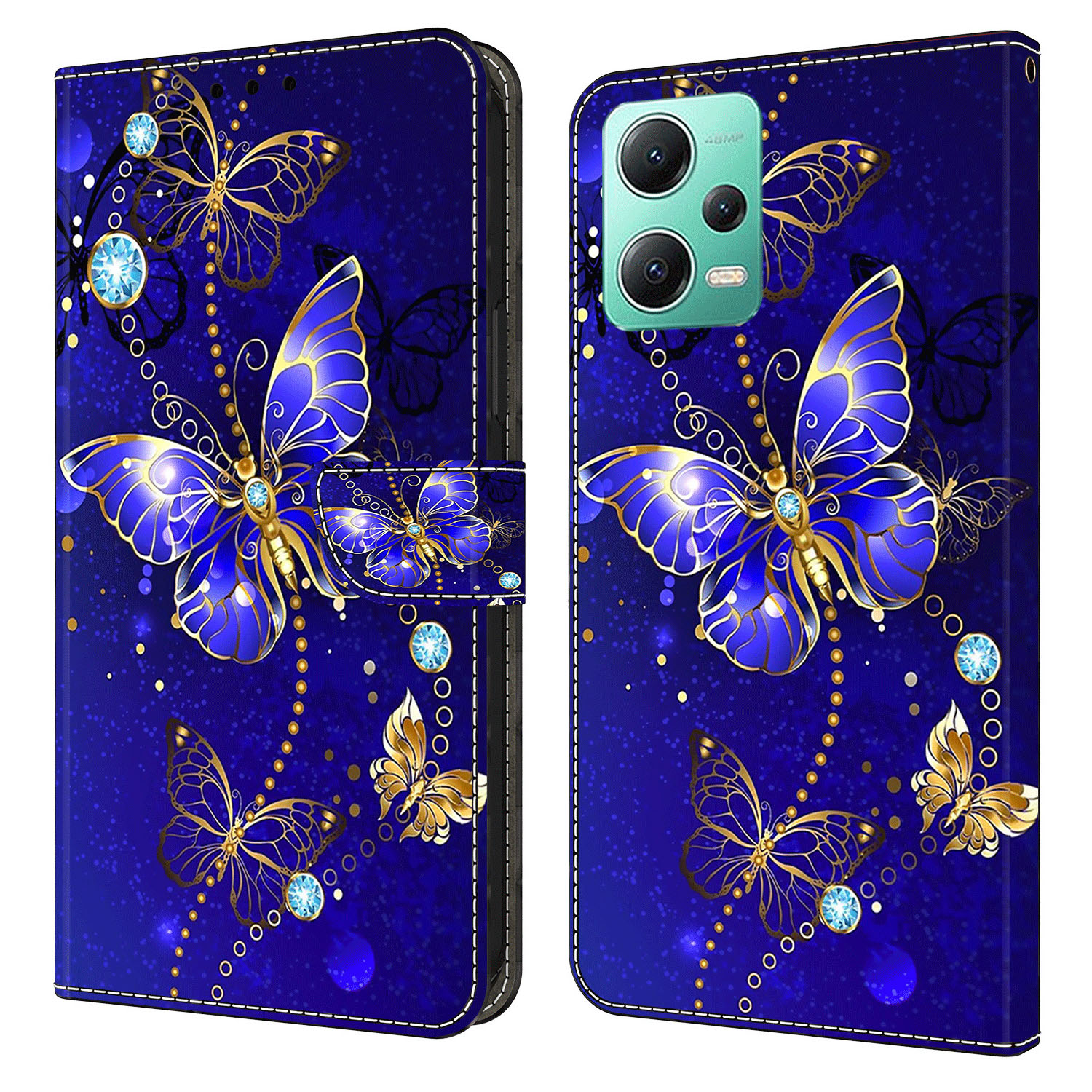

Telefonkoffer Für Xiaomi Redmi Note 12 5G (China) /(indien) /(global) / Poco X5 5g, PU Leder 3D Muster Ständer Flip Wallet Wallet - Diamond Butterfly, Xiaomi Redmi Note 12 5G (China)