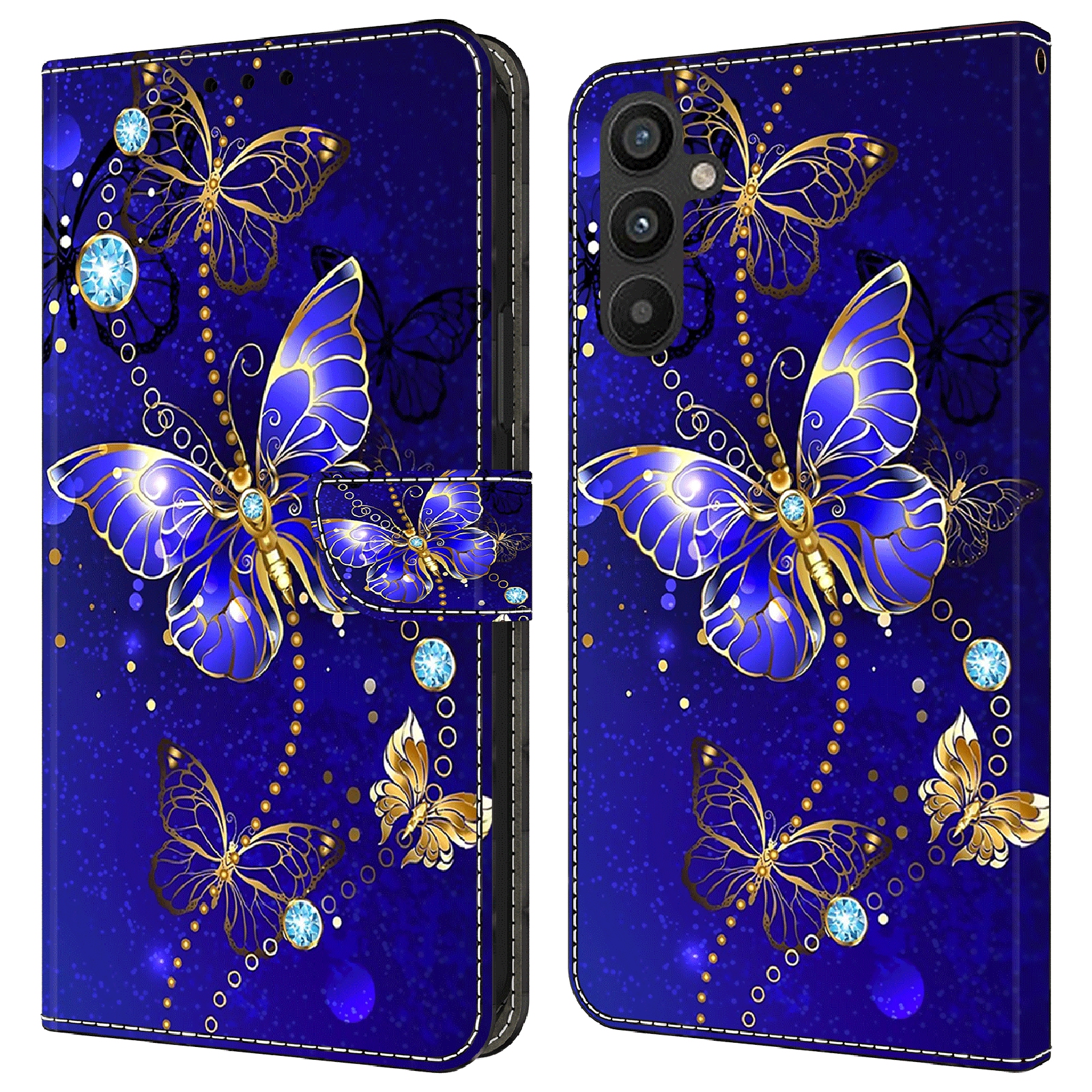 

Für Samsung Galaxy A34 5G Flip Protective Case 3D Muster Gedrucktes PU -leder -ständer Brieftasche Telefonabdeckung - Diamond Butterfly, Galaxy A34 5G