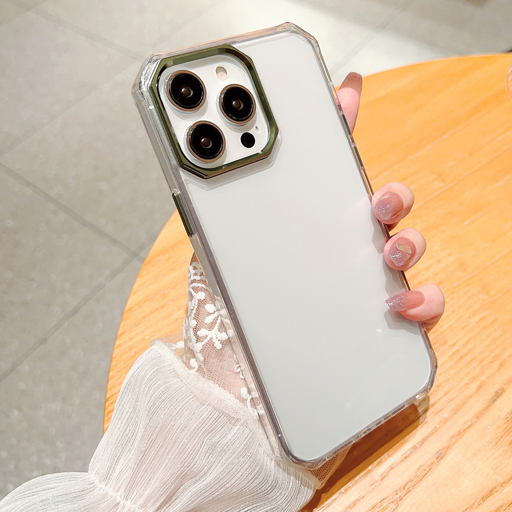 

BulkSourcing Ultra Clear Phone Deckung Für Iphone 14 Pro Case TPU+PC Slim Phone Shell Mit Metalllinsenrahmen (MOQ: 10) - Schwarzgrün, iPhone 14 Pro