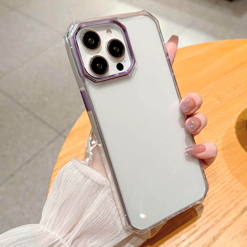 

BulkSourcing Ultra Clear Phone Deckung Für Iphone 14 Pro Case TPU+PC Slim Phone Shell Mit Metalllinsenrahmen (MOQ: 10) - Lila, iPhone 14 Pro