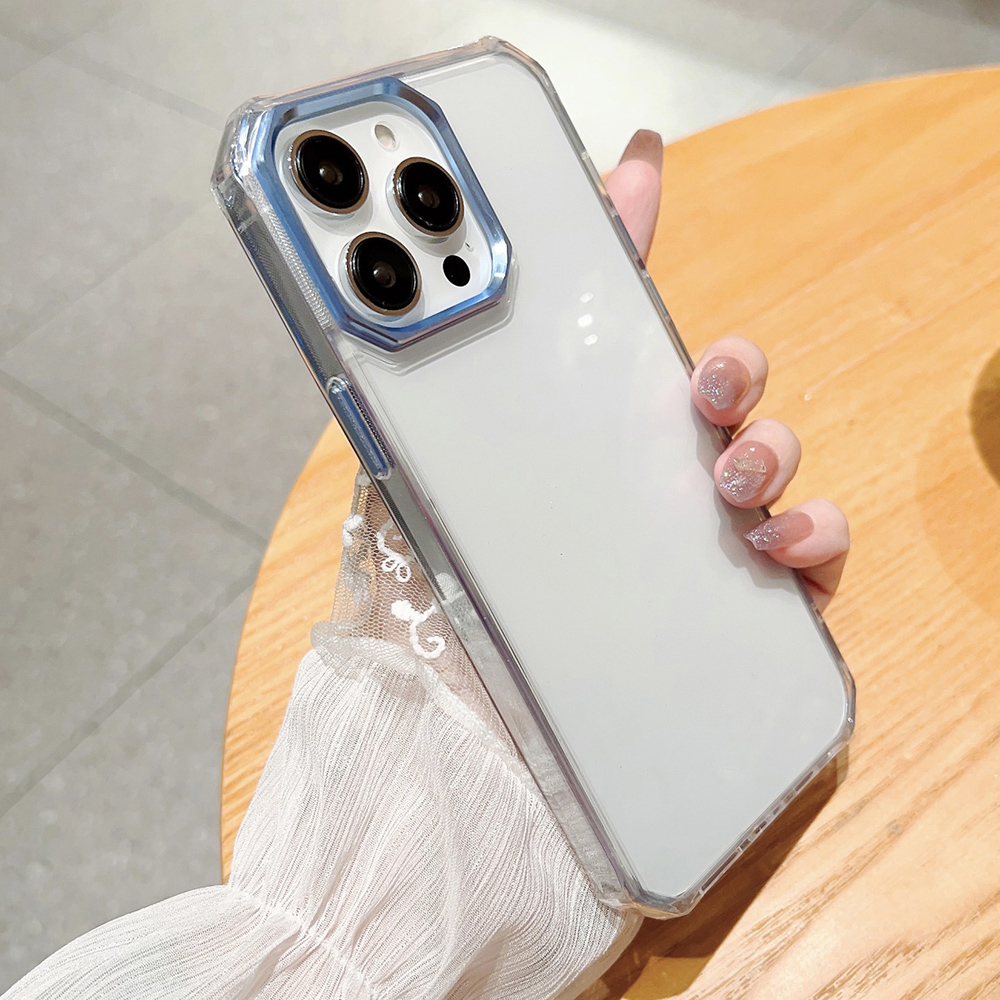 

BulkSourcing Ultra Clear Phone Deckung Für Iphone 14 Pro Case TPU+PC Slim Phone Shell Mit Metalllinsenrahmen (MOQ: 10) - Blau, iPhone 14 Pro