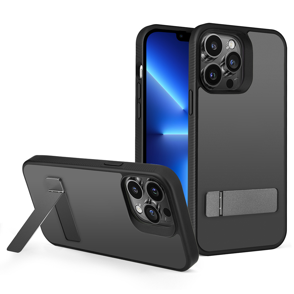 

Bulksourcing-stil G Skin-touch-cover Für Iphone 13 Pro Max Tpu+acrylphone Mit Kickstand - Schwarz, iPhone 13 Pro Max