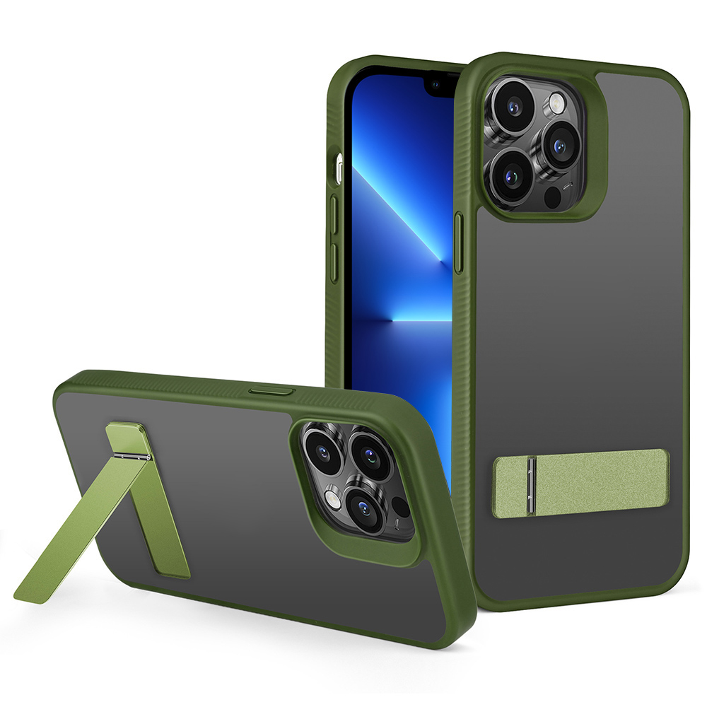 

Bulksourcing-stil G Anti-drop-cover Für Iphone 13 Pro Skin-touch Tpu+acrylphone Mit Kickstand - Grün, iPhone 13 Pro