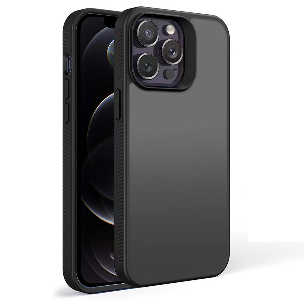 

Stil G Für Iphone 12 / 12 Pro Skin-touch Matte TPU+PC Phone Hülle Schlupf-rückbedeckung Rückzugsabdeckung - Dunkles Schwarz, iPhone 12