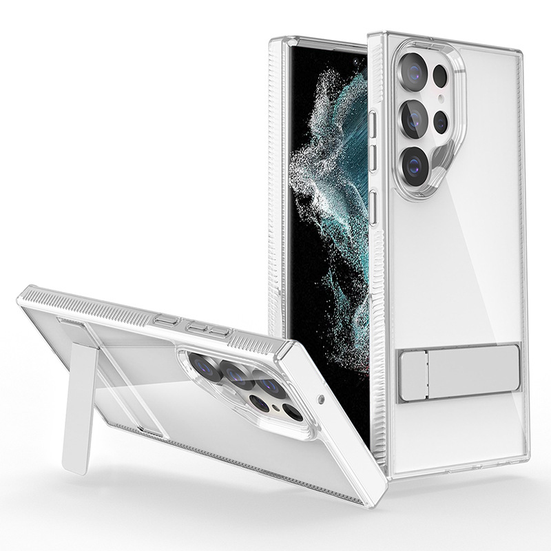 

Style G Für Samsung Galaxy S22 Ultra 5G Kickstand Transparent Phone Case TPU + Acrylnephone Deckung - Transparent, Galaxy S22 Ultra 5G