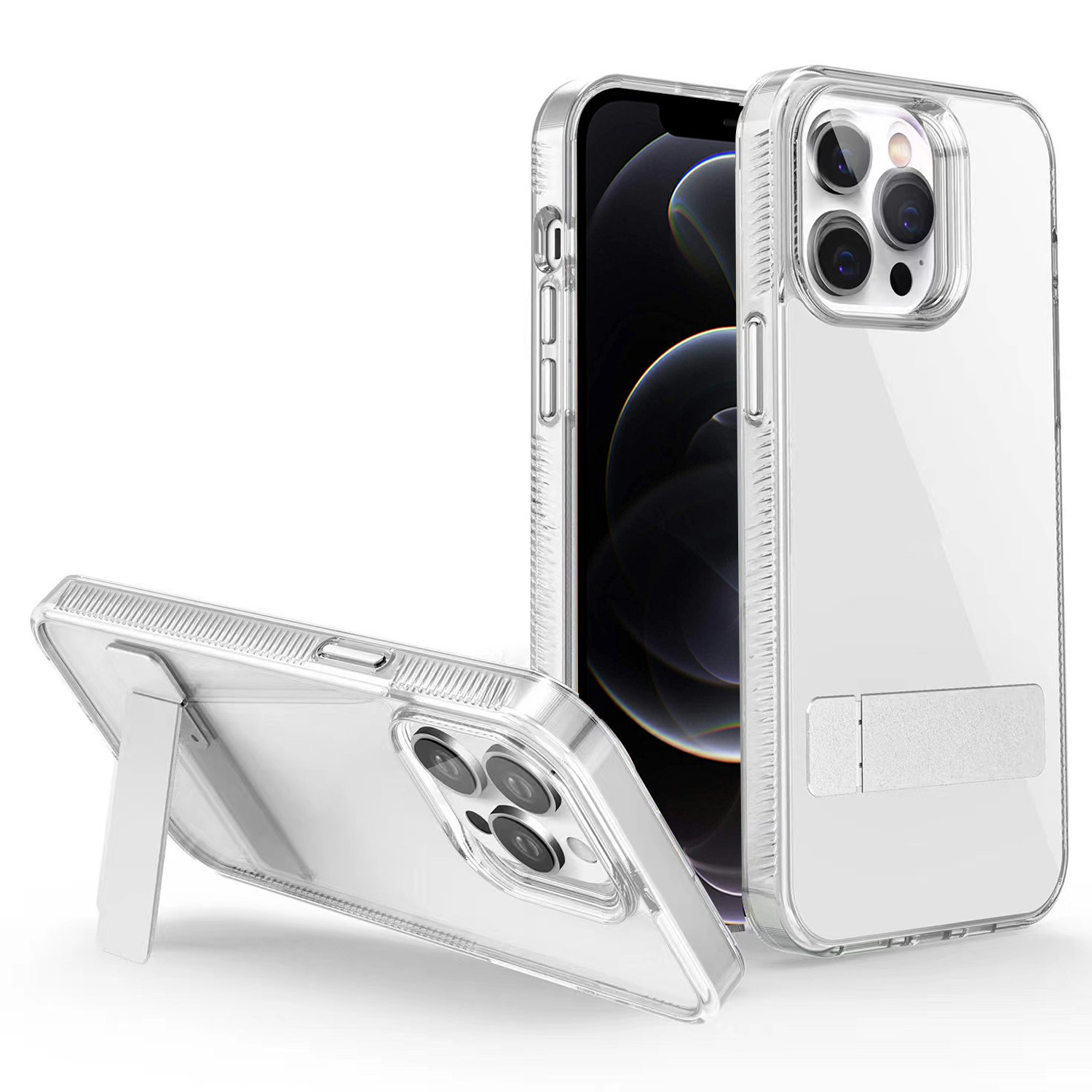 

Style G Für Iphone 12 Pro Max Kickstand-telefonhülle Anti-drop TPU + Acryl-clear-telefonabdeckung - Transparent, iPhone 12 Pro Max