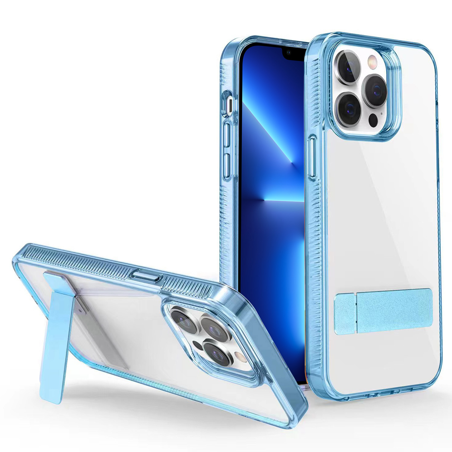 

Style G Für Iphone 13 Pro Max TPU + Acryl Transparente Telefonhülle Kickstand -schutzschutz - Blau, iPhone 13 Pro Max