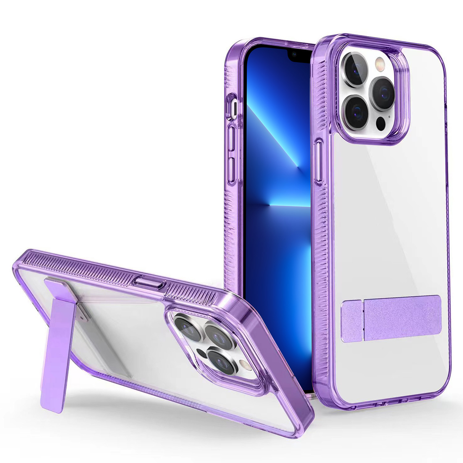 

Style G Für Iphone 13 Pro Max TPU + Acryl Transparente Telefonhülle Kickstand -schutzschutz - Lila, iPhone 13 Pro Max