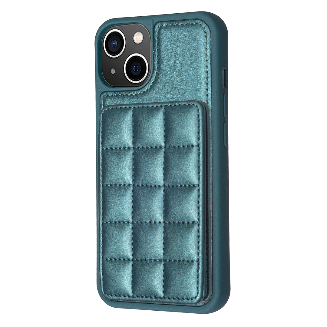 

Style-bf24 Für Iphone 13 / 14 PU -lederbeschichtete TPU -cover -karten -slots Kickstand Telefonhülle - Grün, iPhone 13