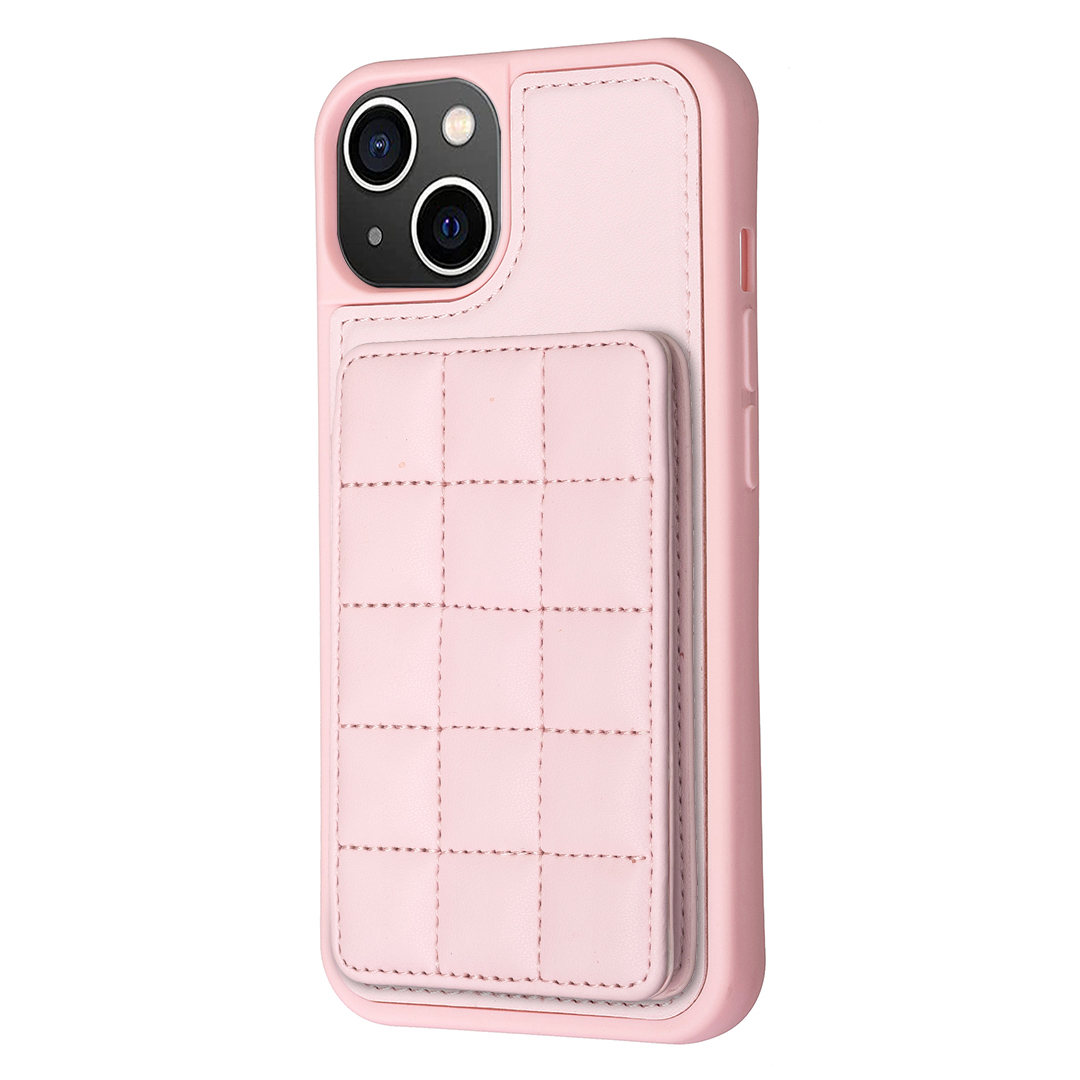

Style-bf24 Für Iphone 13 / 14 PU -lederbeschichtete TPU -cover -karten -slots Kickstand Telefonhülle - Rosa, iPhone 13