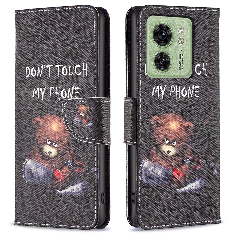 

Für Motorola Edge 40 5G PU Leder Muster Druckabdeckungsabdeckung Flip Wallet Stand Telefon Hülle - Tragen, Motorola Edge 40 5G
