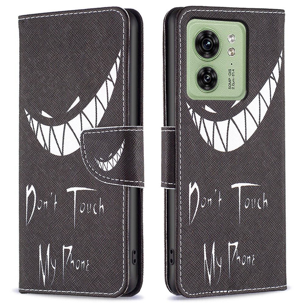 

Für Motorola Edge 40 5G PU Leder Muster Druckabdeckungsabdeckung Flip Wallet Stand Telefon Hülle - Berühre Mein Handy Nicht, Motorola Edge 40 5G
