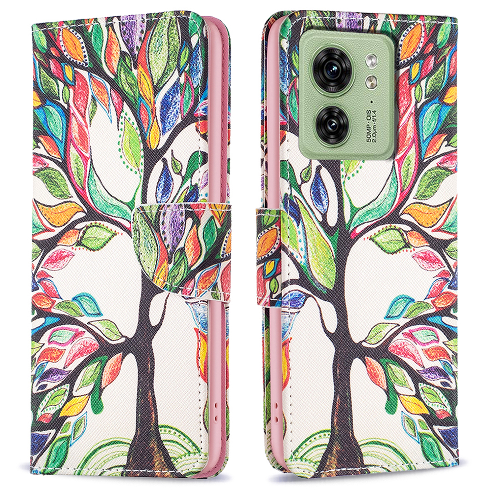 

Für Motorola Edge 40 5G PU Leder Muster Druckabdeckungsabdeckung Flip Wallet Stand Telefon Hülle - Lebensbaum, Motorola Edge 40 5G