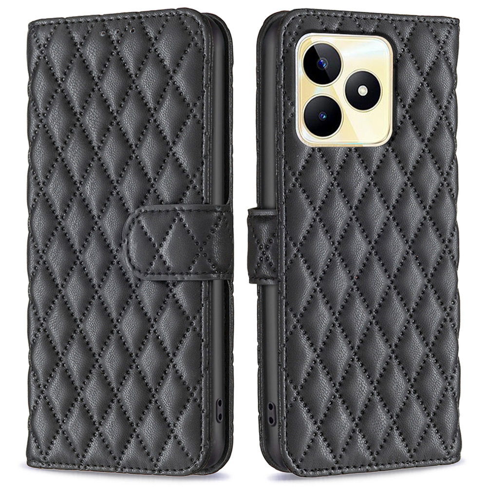 

Binfen Color BF Style-14 Lederhülle Für Realme C53 4G Phone Wallet Shell Imprinzipiertes Smartphone-abdeckung - Schwarz, Realme C53 (Global)