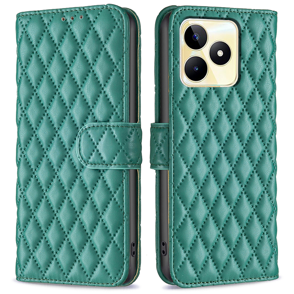 

Binfen Color BF Style-14 Lederhülle Für Realme C53 4G Phone Wallet Shell Imprinzipiertes Smartphone-abdeckung - Grün, Realme C53 (Global)