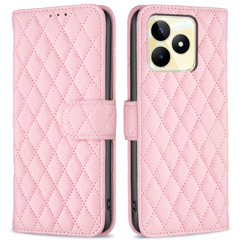 

Binfen Color BF Style-14 Lederhülle Für Realme C53 4G Phone Wallet Shell Imprinzipiertes Smartphone-abdeckung - Rosa, Realme C53 (Global)