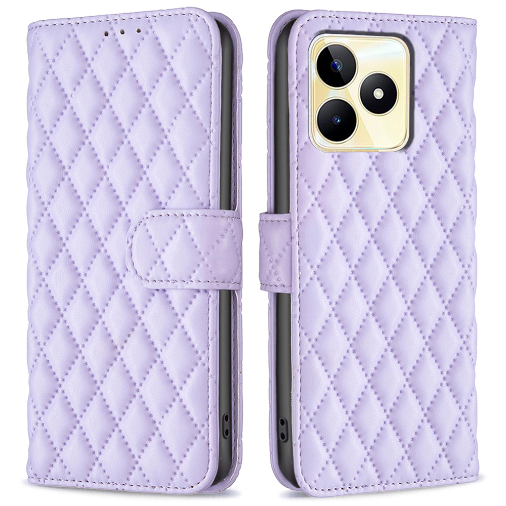 

Binfen Color BF Style-14 Lederhülle Für Realme C53 4G Phone Wallet Shell Imprinzipiertes Smartphone-abdeckung - Lila, Realme C53 (Global)