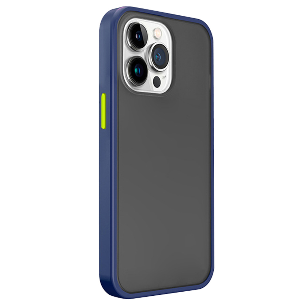 

Für Iphone 13 Pro Pc+tpu-telefonhülle Translucent Matte Anti-fingerabdruckabdeckung - Navy Blau, iPhone 13 Pro