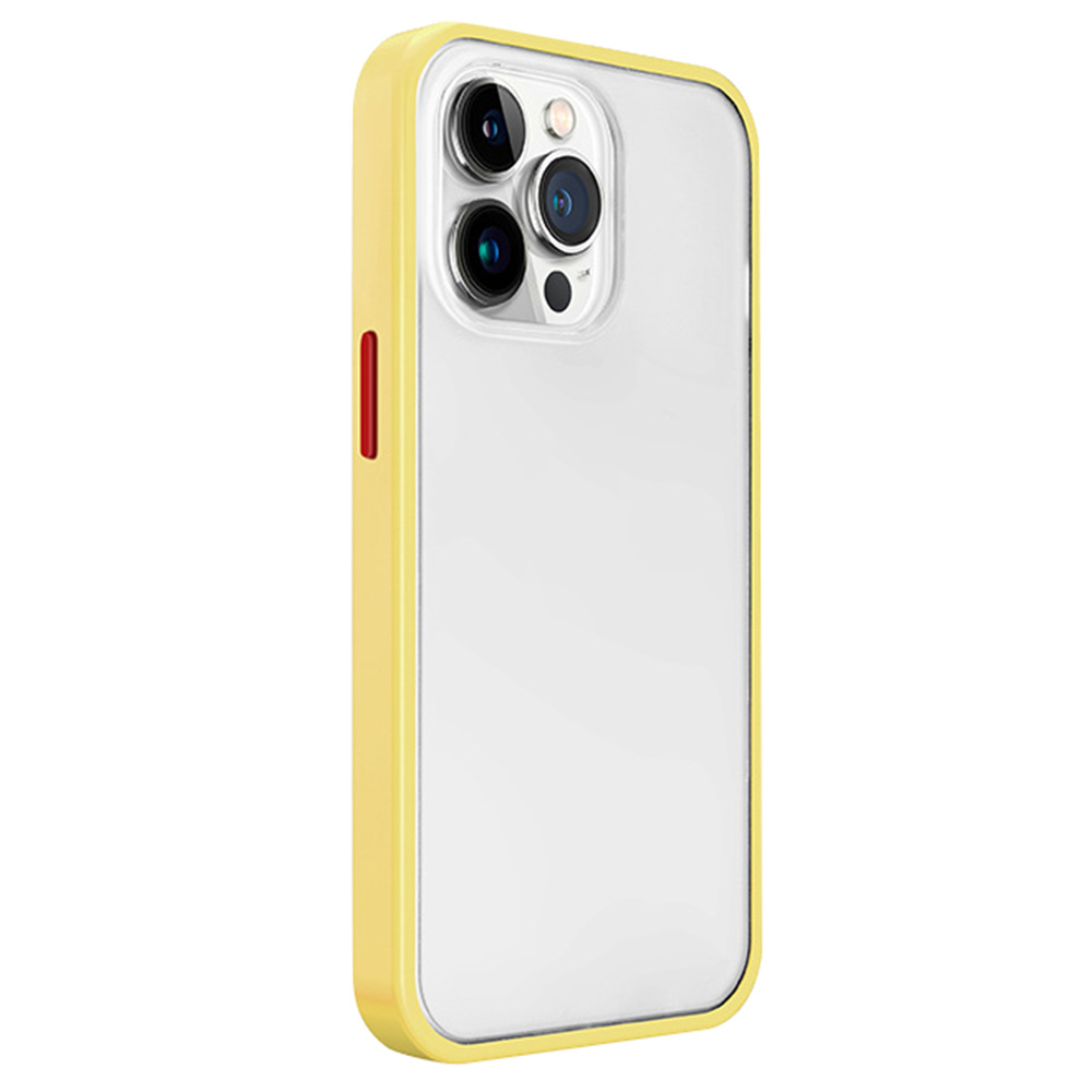 

Für Iphone 13 Pro Max PC+TPU -telefonhülle Frosted Transucent Back Phone Cover - Gelb, iPhone 13 Pro Max