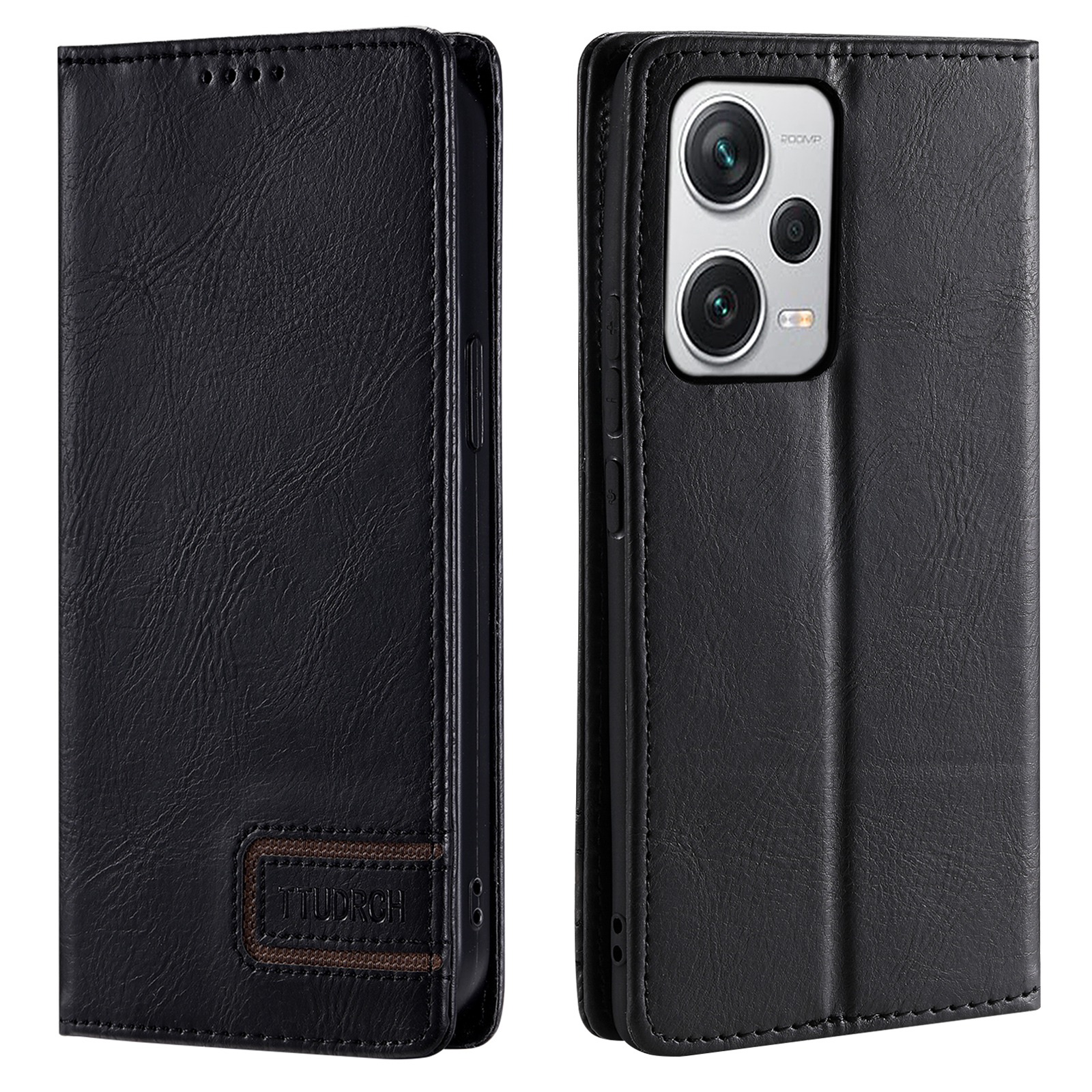 

Ttudrch Style 007 Für Xiaomi Redmi Note 12 Pro+ 5G Schockfeste RFID -blockierung Brieftaschenhülle PU -leder -ständer Cover - Schwarz, Xiaomi Redmi Note 12 Pro+ 5G