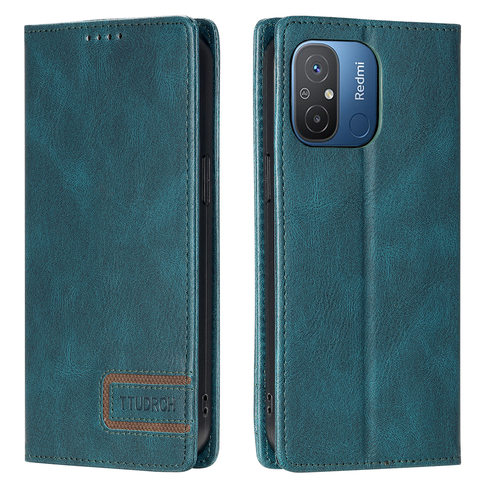 

Ttudrch -stil 007 Für Xiaomi Redmi 11A 4G / 12c 4g Wallet Mobiltelefone PU Leder RFID -blockierungsständer Cover - Grün, Xiaomi Redmi 11A 4G